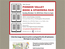 Tablet Screenshot of pioneervalleybookfair.com